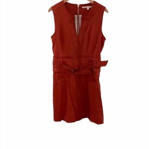 VERONICA BEARD Sadira Belted Sheath Mini Dress.